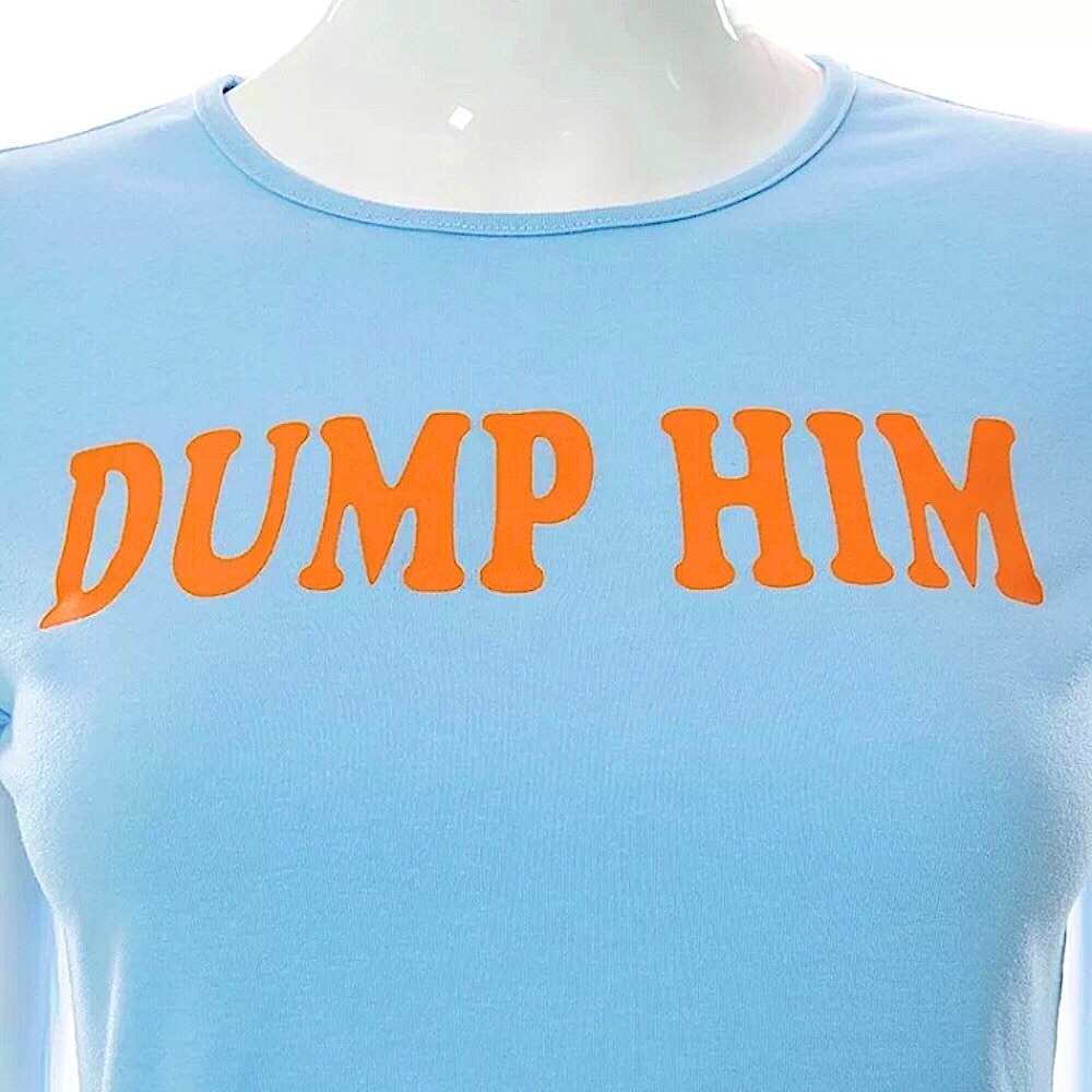Blue Dump Him y2k t-shirt - Picture 15 of 16